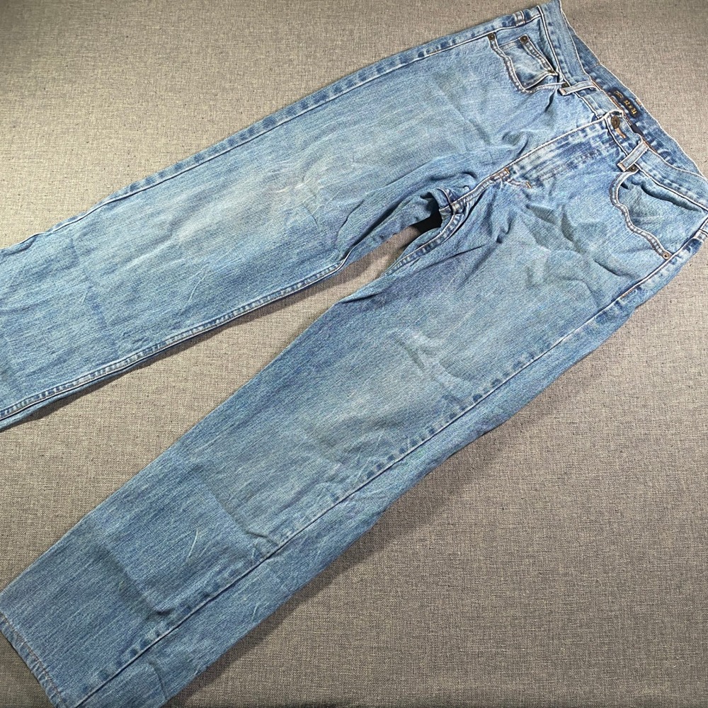 Vintage J. Crew Mens Light Wash Denim Jeans Straight Leg 32x34 (Fits 34x30)